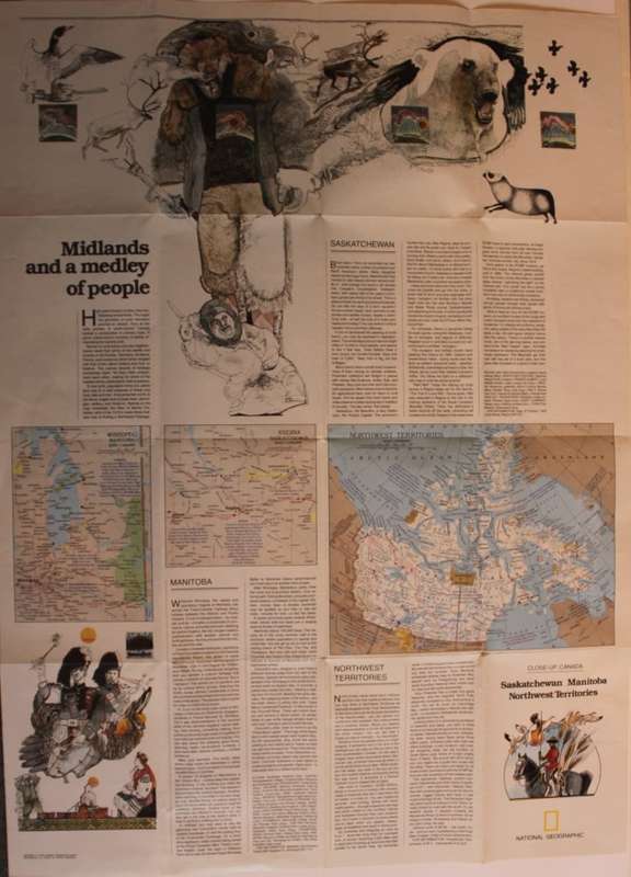 National Geographic Folded Map Close Up Canada Series Saskatchewan Manitoba May 1979