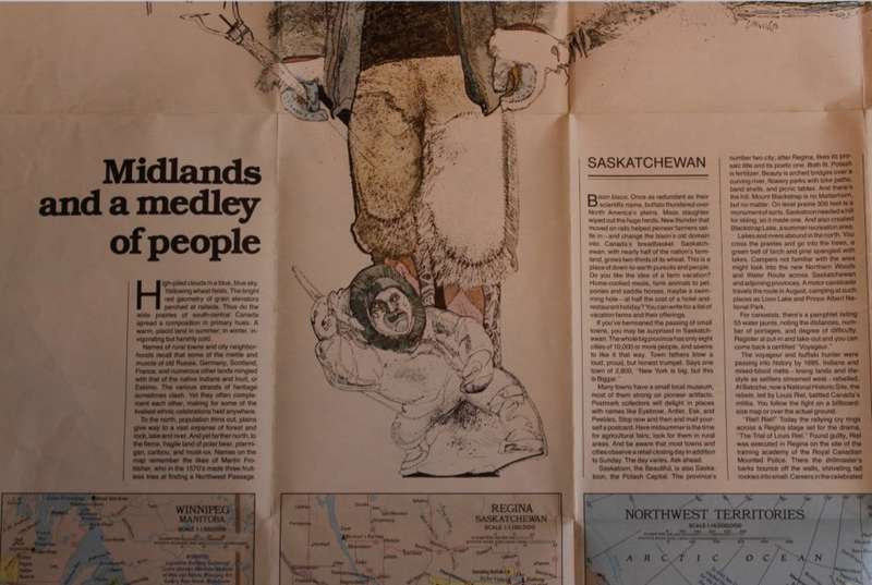 National Geographic Folded Map Close Up Canada Series Saskatchewan Manitoba May 1979