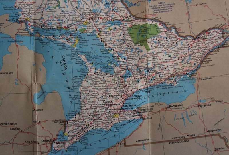 National Geographic Folded Map Close Up Canada Series Ontario December 1978