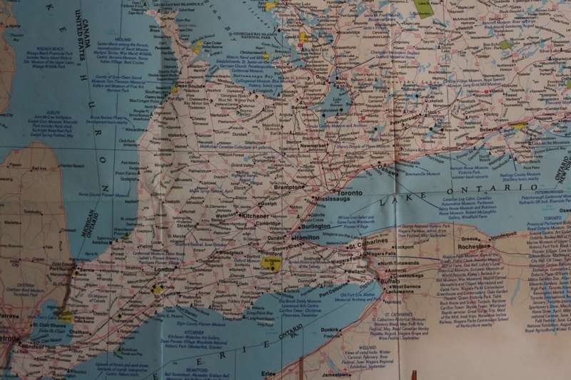 National Geographic Folded Map Close Up Canada Series Ontario December 1978