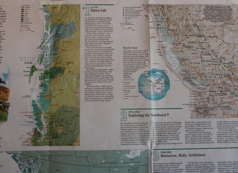 National Geographic Folded Map The Making Of Canada Series British Columbia April 1992