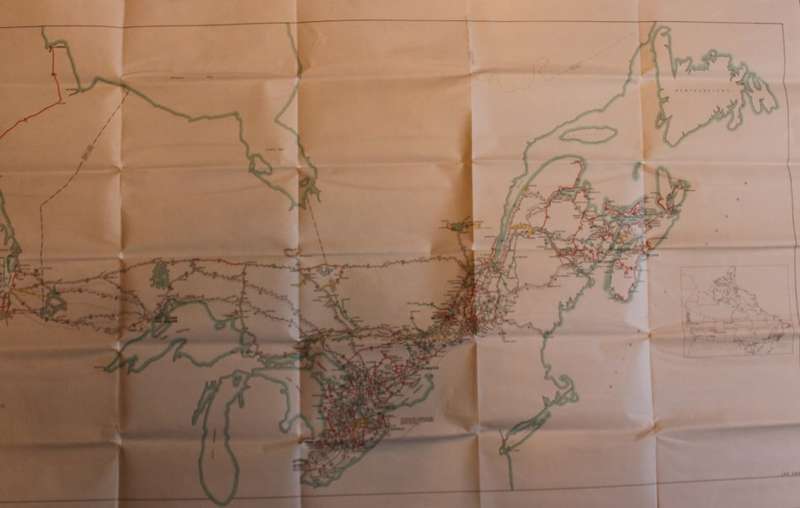 Railroads of Canada Freight Density Folded Map 1932