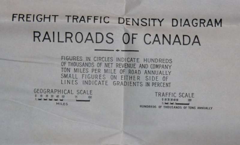 Railroads of Canada Freight Density Folded Map 1932