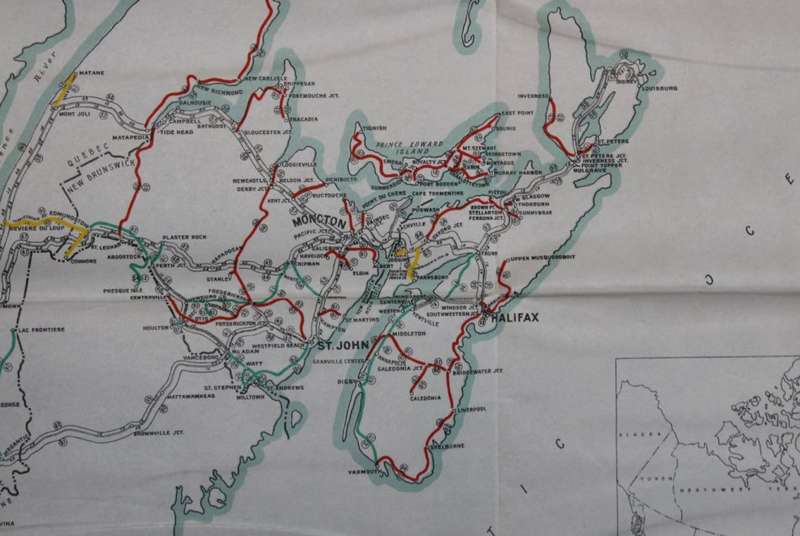 Railroads of Canada Freight Density Folded Map 1932