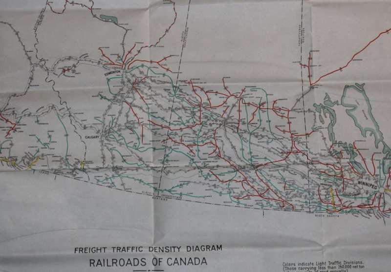 Railroads of Canada Freight Density Folded Map 1932