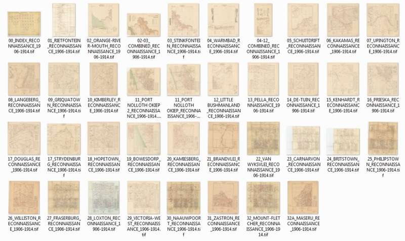 Cape Reconnaissance Maps @ 1907/1914 Set of 38 Digital Maps 16GB USB Flash Drive