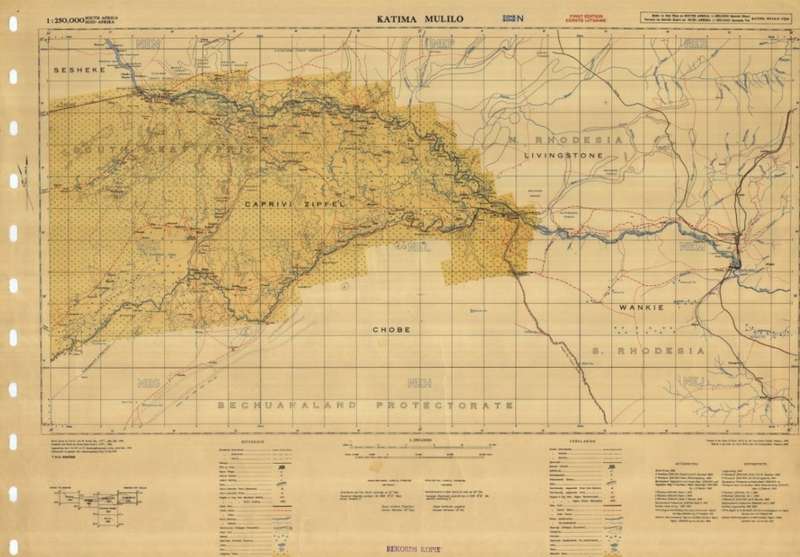 Caprivi Strip and Okavango Delta 1945 6 x Maps Digital Download