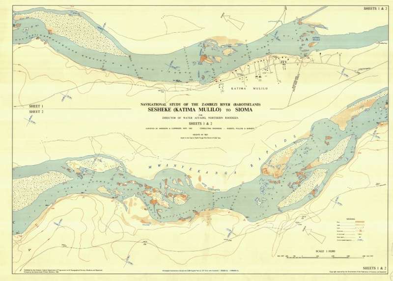 Zambezi River (Sioma - Katima Mulilo) Navigational Study 1963 11 x Maps Digital Download