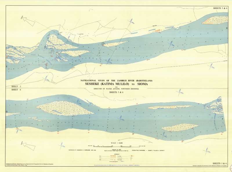Zambezi River (Sioma - Katima Mulilo) Navigational Study 1963 11 x Maps Digital Download