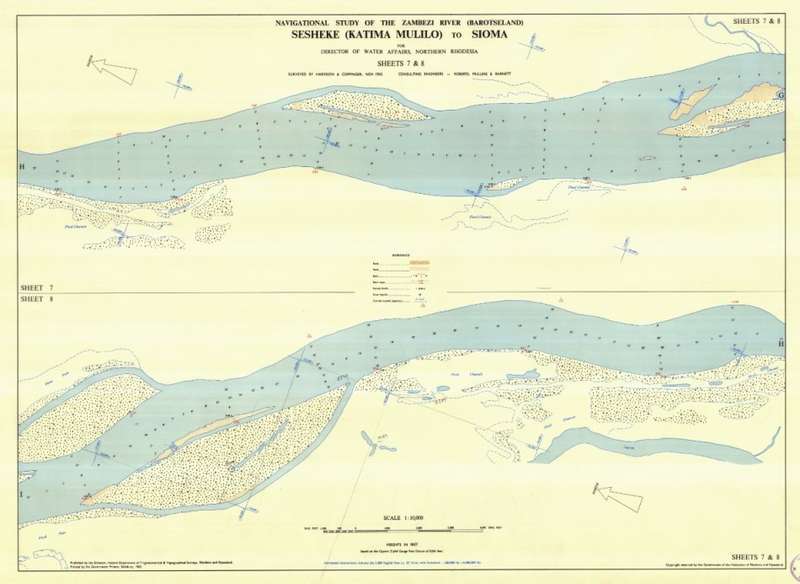 Zambezi River (Sioma - Katima Mulilo) Navigational Study 1963 11 x Maps Digital Download