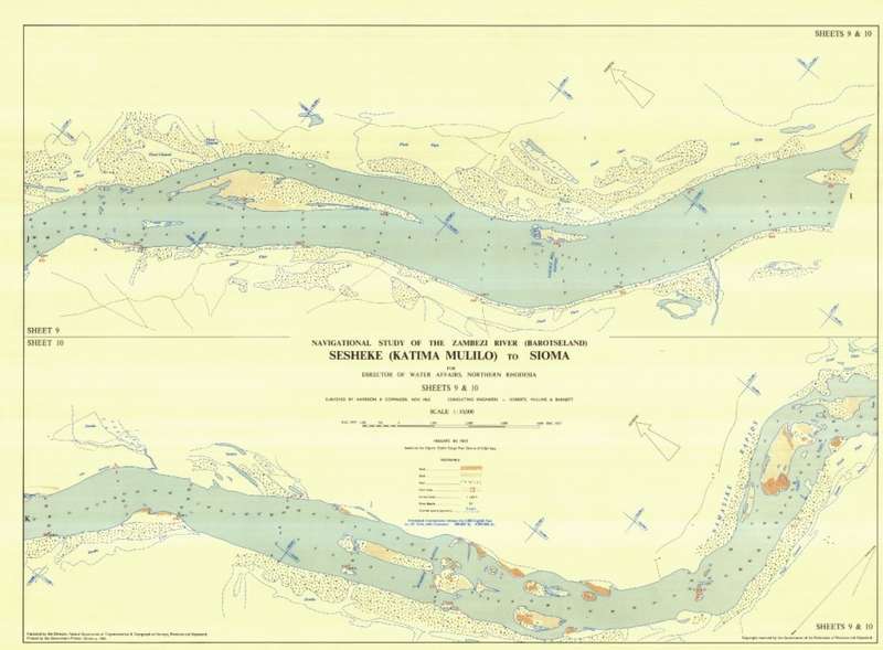 Zambezi River (Sioma - Katima Mulilo) Navigational Study 1963 11 x Maps Digital Download