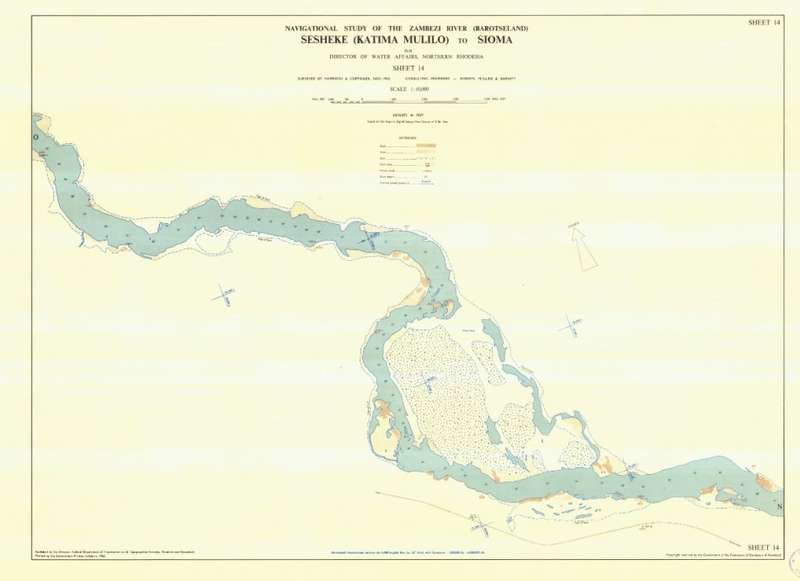 Zambezi River (Sioma - Katima Mulilo) Navigational Study 1963 11 x Maps Digital Download