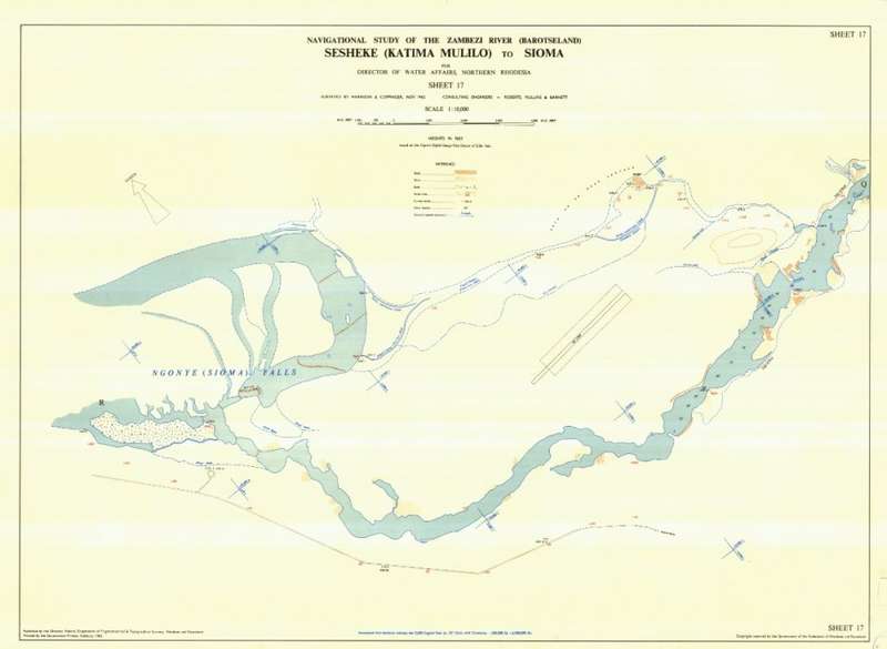 Zambezi River (Sioma - Katima Mulilo) Navigational Study 1963 11 x Maps Digital Download