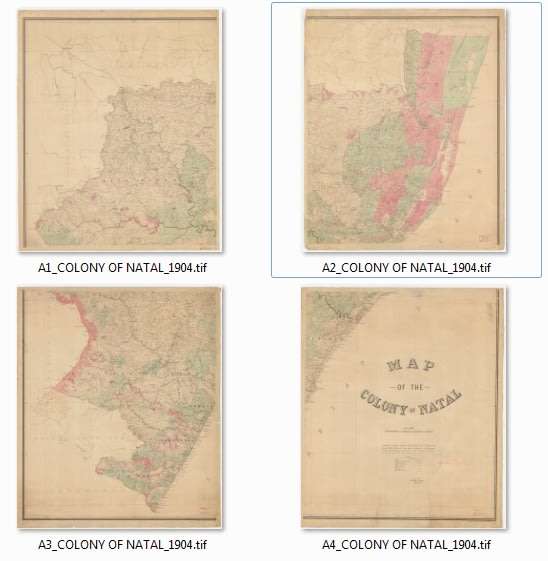 Map of the Colony of Natal 1904 4 x Maps Digital Download