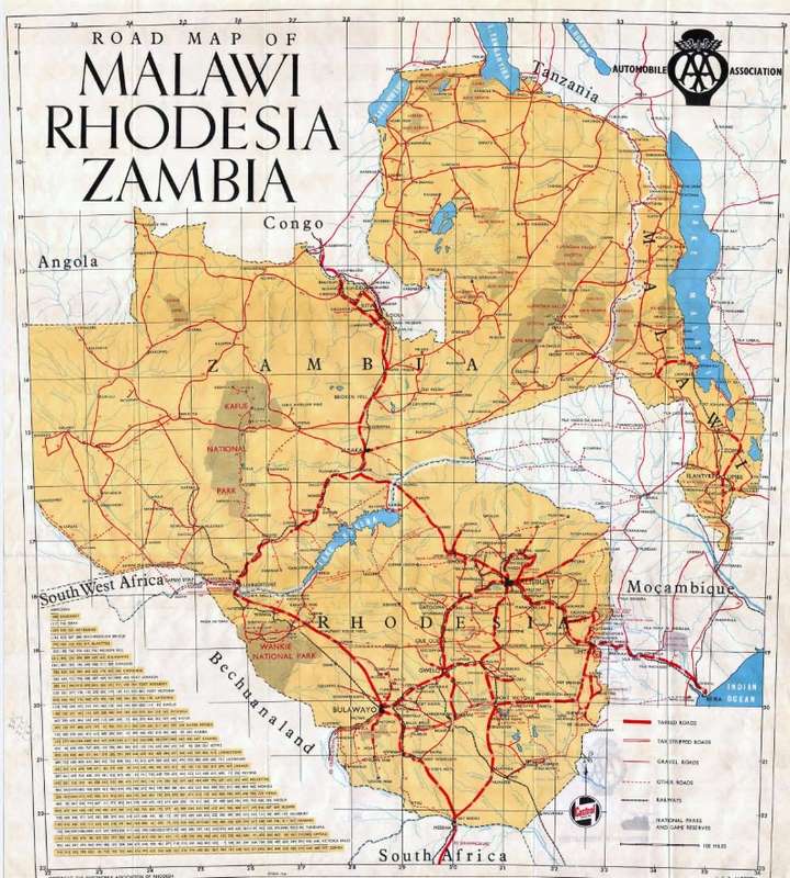 Malawi, Rhodesia & Zambia 1966 & Southern Africa National Geographic 1962 2 x Maps Digital Download