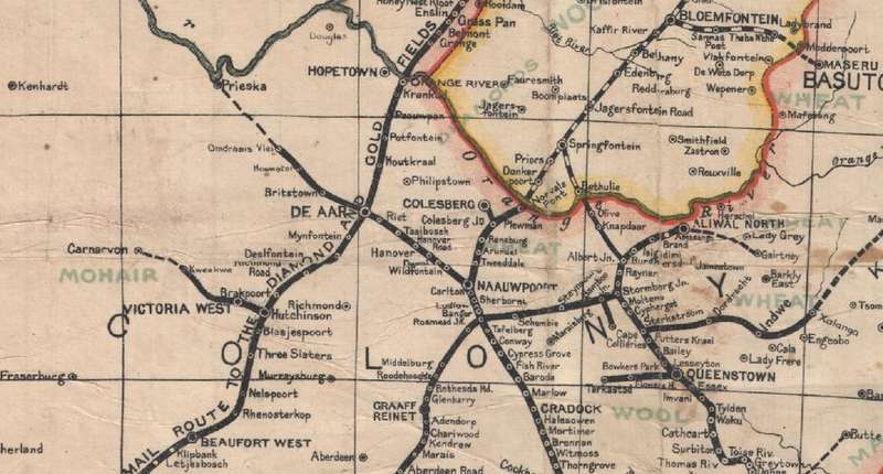 Cape Government Railways Royal Mail Route 1903 1 x Map Digital Download