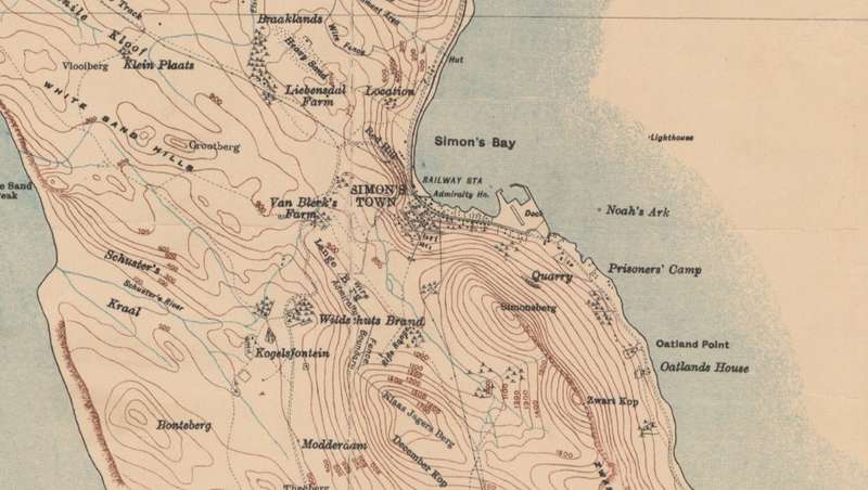 Cape Peninsula 1909 War Office Map Digital Download