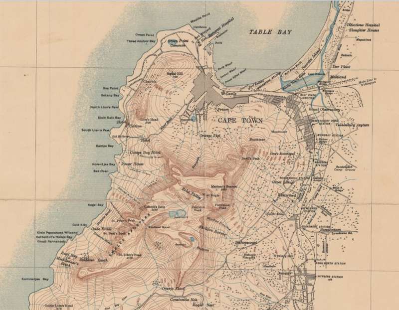 Cape Peninsula 1909 War Office Map Digital Download