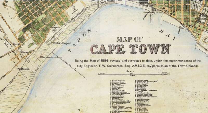 Map Of Cape Town 1884 Reproduction Poster Print