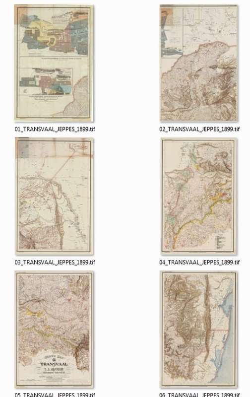 Jeppe`s Transvaal 1899 6 x Maps Digital Download