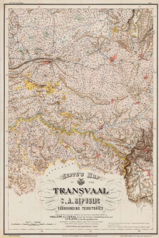 Jeppe`s Transvaal 1899 6 x Maps Digital Download