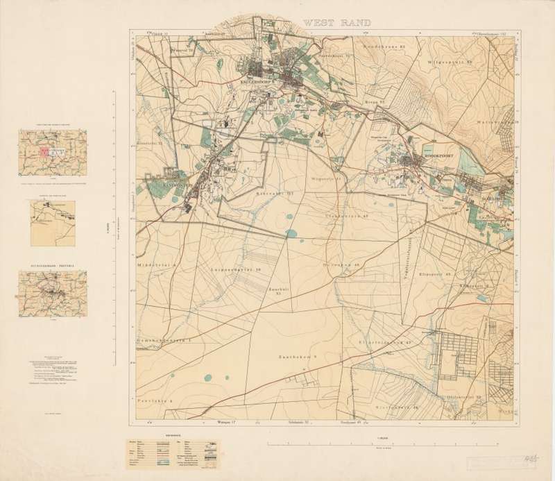Witwatersrand Central, East and West, Topographical Map 1935, Set of 3 x Maps Digital Download.