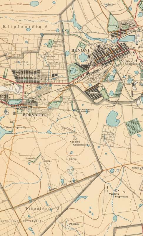 Witwatersrand Central, East and West, Topographical Map 1935, Set of 3 x Maps Digital Download.