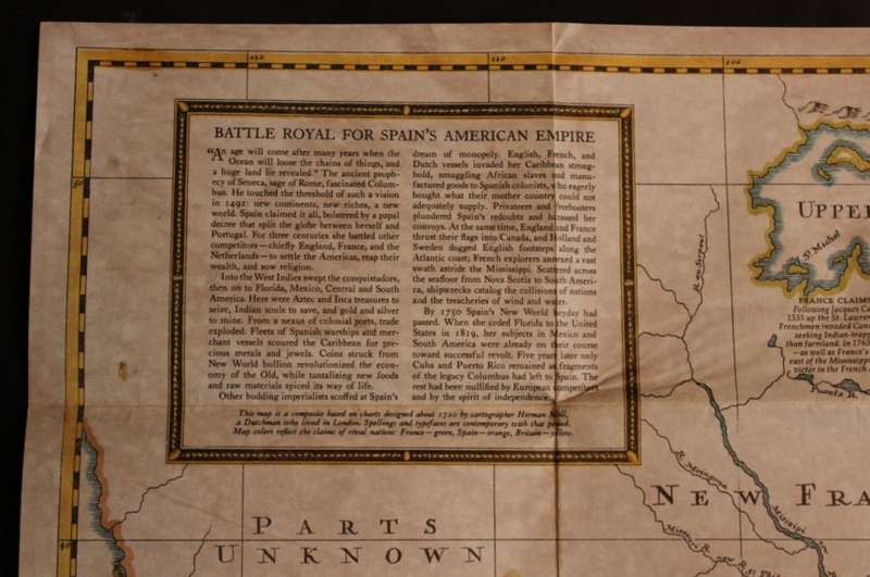 National Geographic Folded Map Colonization and Trade In The New World Dec 1977