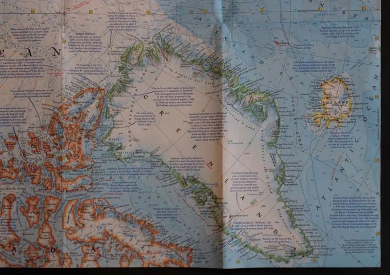 National Geographic Folded Map Arctic Ocean Oct 1971