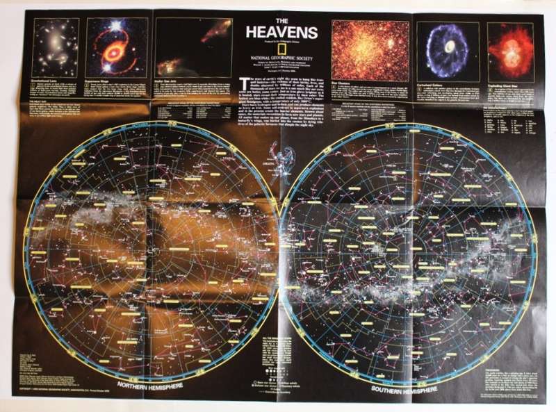 National Geographic Folded Poster The Heavens Dec 1995