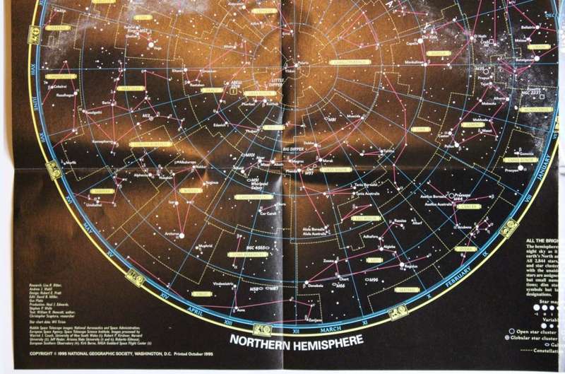 National Geographic Folded Poster The Heavens Dec 1995