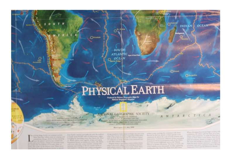 National Geographic Folded Map Physical Earth May 1998