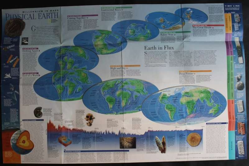 National Geographic Folded Map Physical Earth May 1998