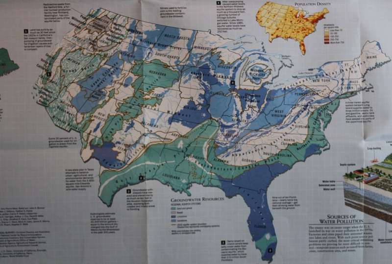 Large National Geographic Folded Map United States Nov 1993