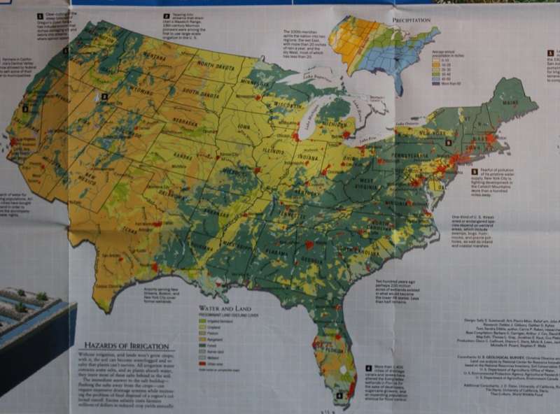 Large National Geographic Folded Map United States Nov 1993