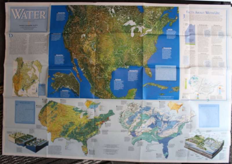 Large National Geographic Folded Map United States Nov 1993