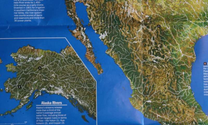 Large National Geographic Folded Map United States Nov 1993