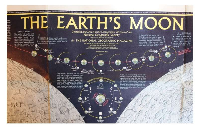 National Geographic Folded Poster The Earth`s Moon 1969.