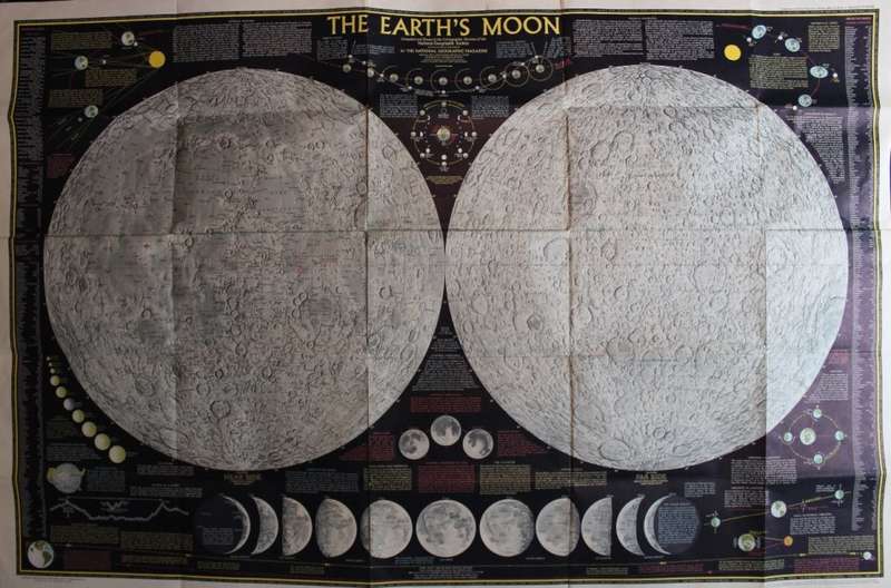 National Geographic Folded Poster The Earth`s Moon 1969.