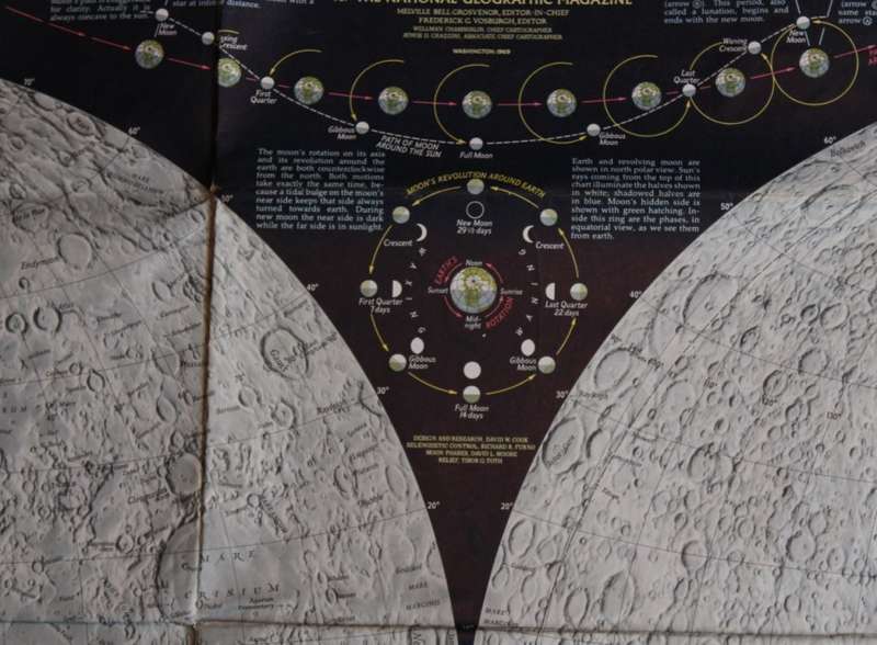 National Geographic Folded Poster The Earth`s Moon 1969.