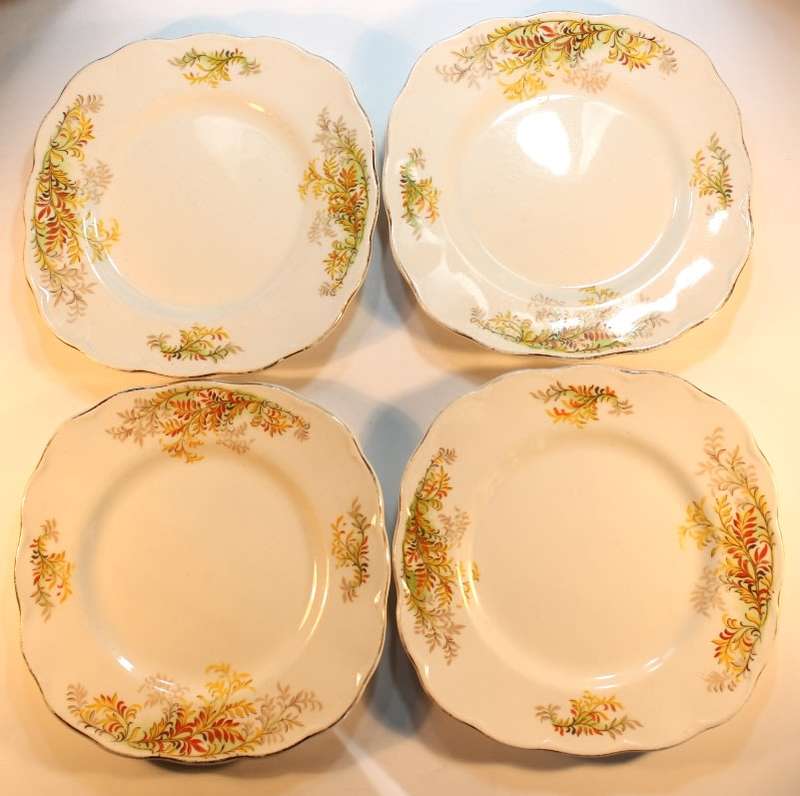 Vintage Grindley Cream Petal Tea Plates x Four
