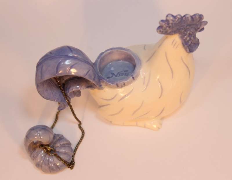 Nini Cockerel Ring and Jewellery Storage Ornament, Made In Japan