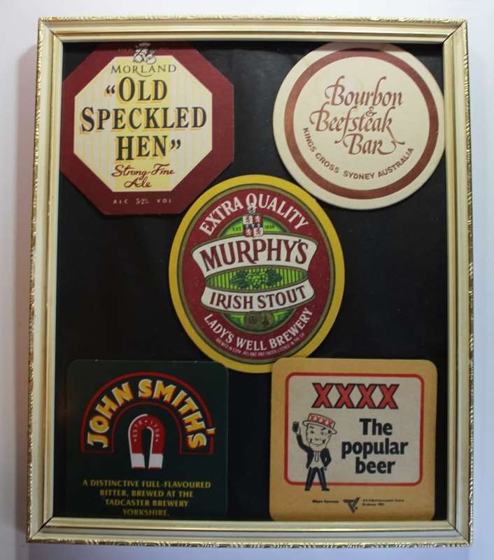 Assorted International Bar Mats - Framed.