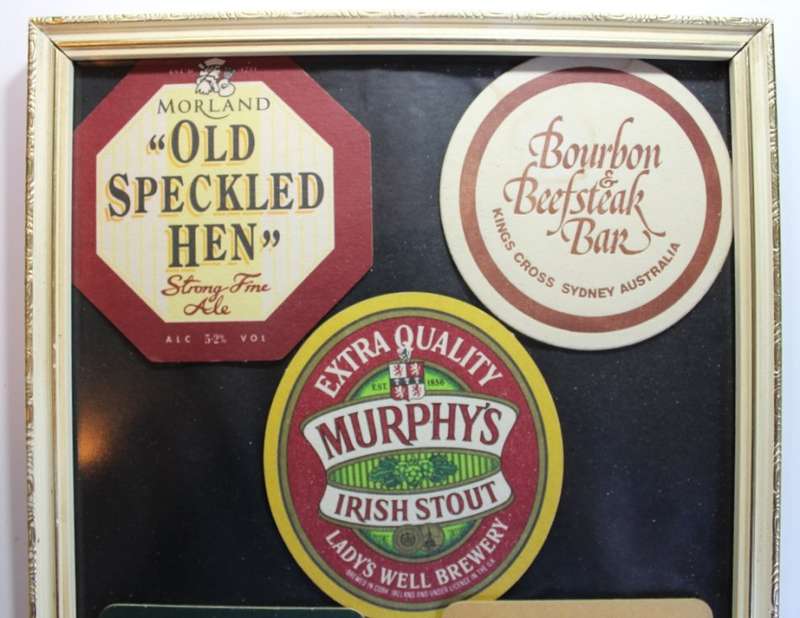 Assorted International Bar Mats - Framed.