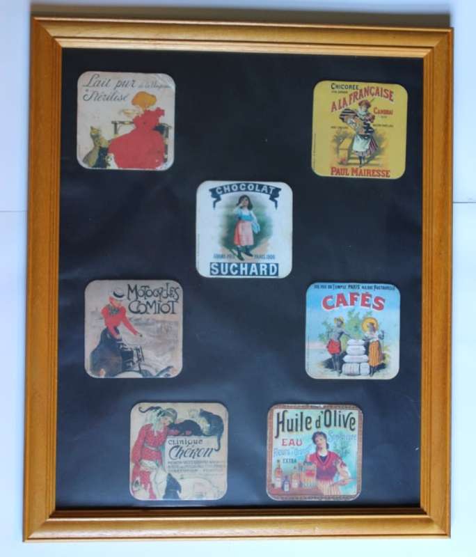 French Theme Sidewalk Cafe and Bar Mats in Frame