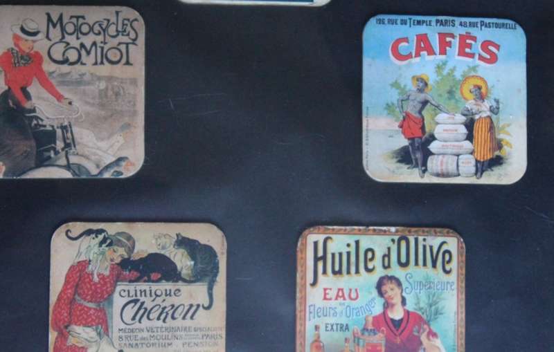 French Theme Sidewalk Cafe and Bar Mats in Frame
