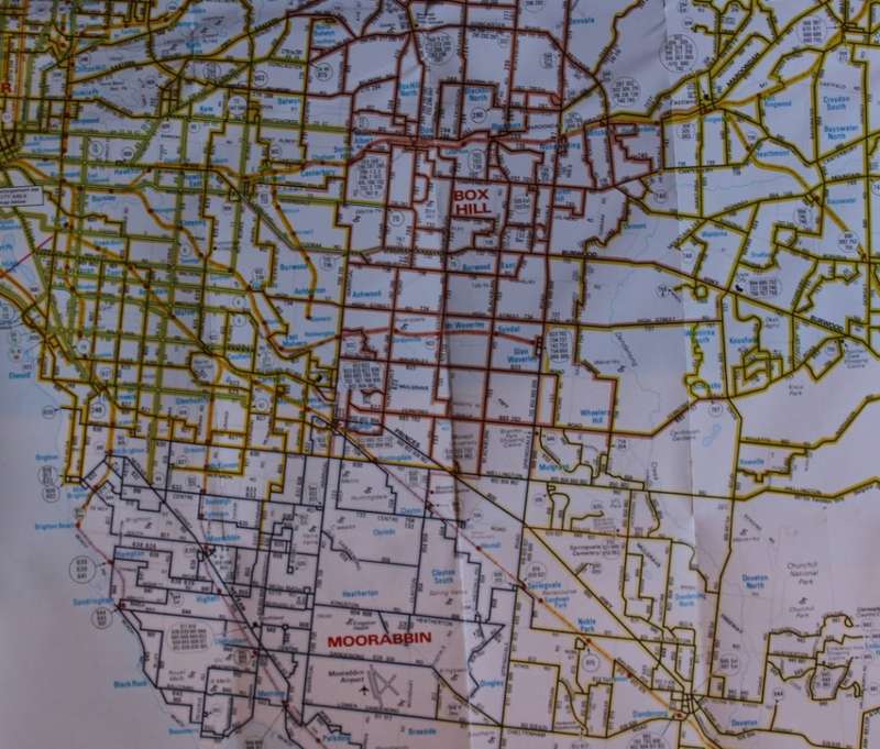 The Met Public Transport Folded Map of Melbourne August 1988
