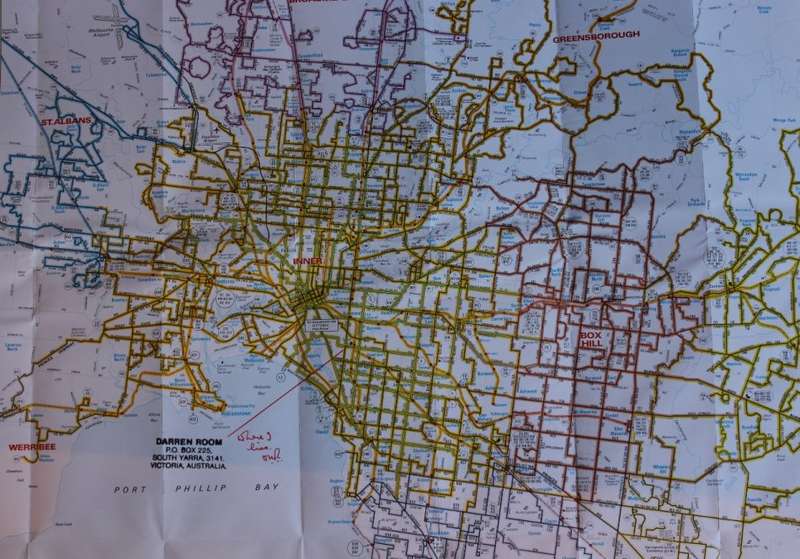 The Met Public Transport Folded Map of Melbourne August 1988