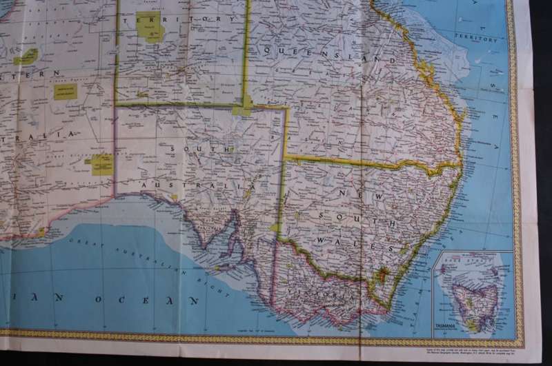 Vintage National Geographic Folded Map Australia February 1979