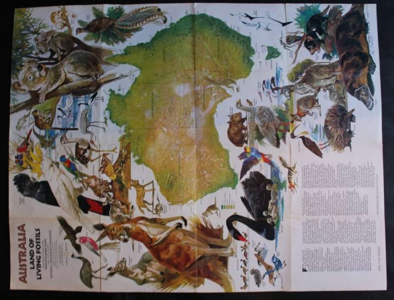 Vintage National Geographic Folded Map Australia February 1979